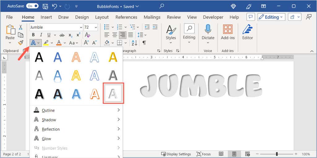 cách tạo bong bóng-chữ-trong-microsoft-word-17-nén - Help Desk Geek Cách tạo chữ bong bóng trong Microsoft Word hình 18