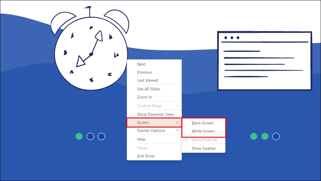 cách hiển thị-đen-trắng-trượt trong powerpoint-4 nén - Help Desk Geek Cách hiển thị Slide đen hoặc trắng trong PowerPoint hình 4
