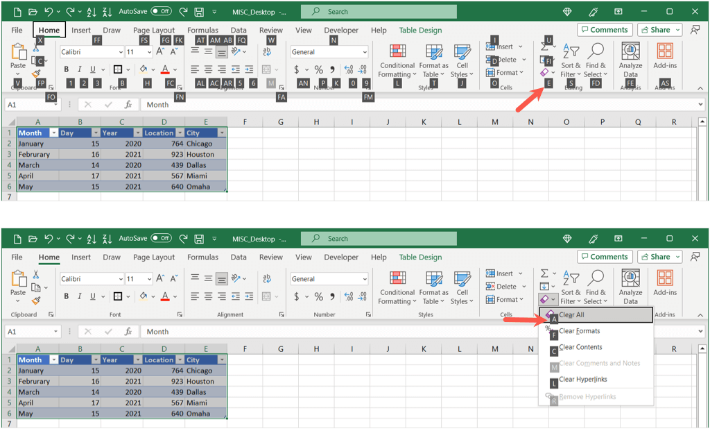 cách xóa hoặc xóa bảng trong microsoft-excel-5 được nén - Help Desk Geek Cách xóa hoặc xóa bảng trong Microsoft Excel hình 5