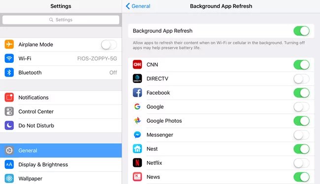 làm mới ứng dụng nền - Mẹo công nghệ trực tuyến Cách 3 – Xoay Off Hình ảnh làm mới ứng dụng nền