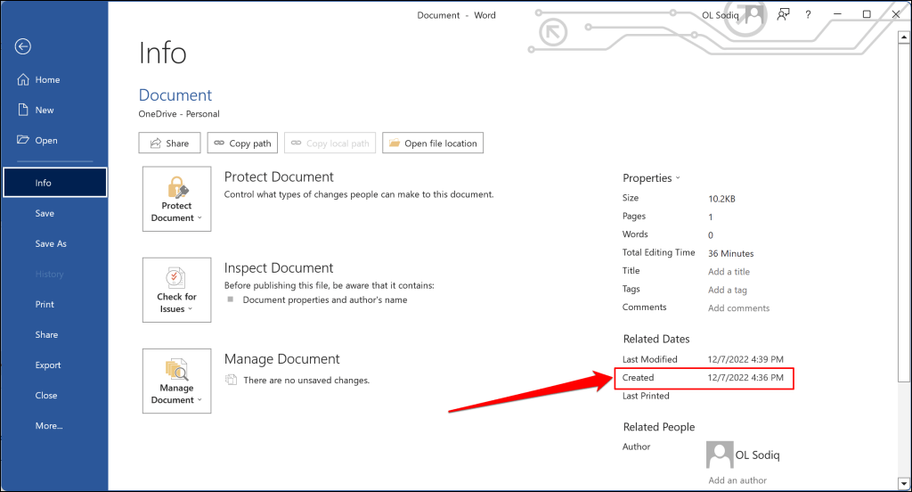 cách xem khi-a-microsoft-word-document-được tạo-hoặc-sửa-trong-windows-4-được nén - Help Desk Geek Cách xem khi nào tài liệu Microsoft Word được tạo hoặc sửa đổi trong Windows image 4