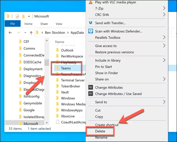 Microsoft-Teams-Config-Folder-Delete - Bộ phận trợ giúp Cách gỡ cài đặt Microsoft Teams khi liên tục cài đặt lại Hình 8