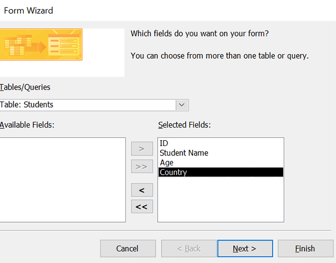 form-add-fields - Bộ phận trợ giúp Geek Cách xây dựng cơ sở dữ liệu với Microsoft Access hình 10