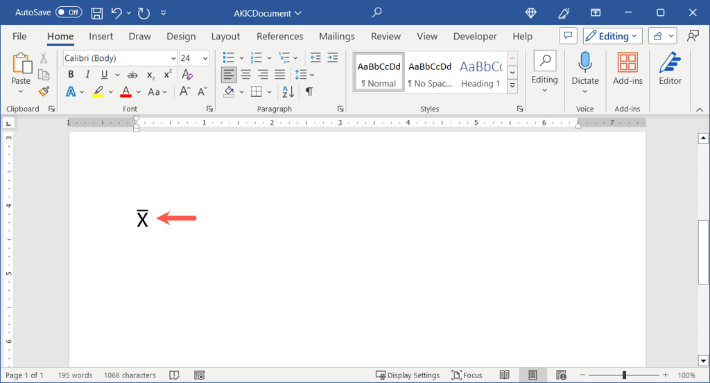 cách gõ-x-bar-biểu tượng-in-microsoft-word-4-nén - Help Desk Geek Cách gõ biểu tượng X-Bar trong Microsoft Word hình 4