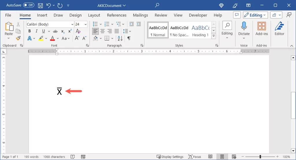 cách gõ-x-bar-biểu tượng-in-microsoft-word-4-nén - Help Desk Geek Cách gõ biểu tượng X-Bar trong Microsoft Word hình 4