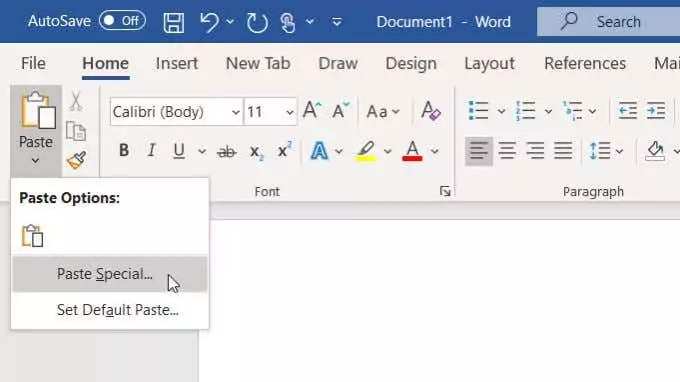 dán-đặc biệt-từ - Help Desk Geek Cách chèn bảng tính Excel vào ảnh Word Doc 6