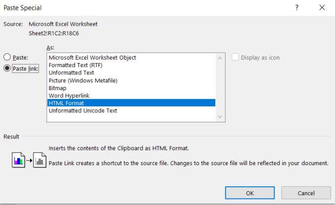 dán-liên kết-đối tượng-1 - Help Desk Geek Cách chèn bảng tính Excel vào ảnh Word Doc 9
