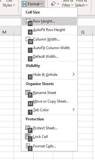 Cell-Size-Menu-1 - Bộ phận trợ giúp Geek Sử dụng bàn phím để thay đổi chiều cao hàng và chiều rộng cột trong Excel ảnh 8