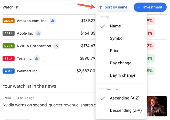 cách thiết lập-một-cổ phiếu-danh sách theo dõi-trên-google-finance-12-nén - Mẹo kỹ thuật trực tuyến Sắp xếp hình ảnh Danh sách theo dõi