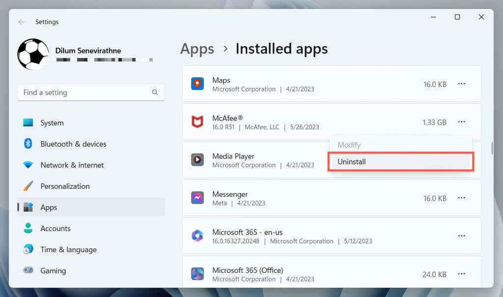 cách hoàn toàn gỡ cài đặt và xóa-mcafee-khỏi-windows-11-3-nén - Help Desk Geek Cách gỡ cài đặt và xóa hoàn toàn McAfee khỏi Windows 11 hình 3