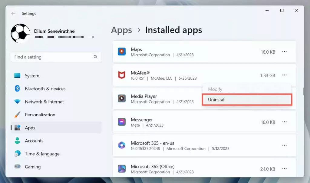 cách hoàn toàn gỡ cài đặt và xóa-mcafee-khỏi-windows-11-3-nén - Help Desk Geek Cách gỡ cài đặt và xóa hoàn toàn McAfee khỏi Windows 11 hình 3