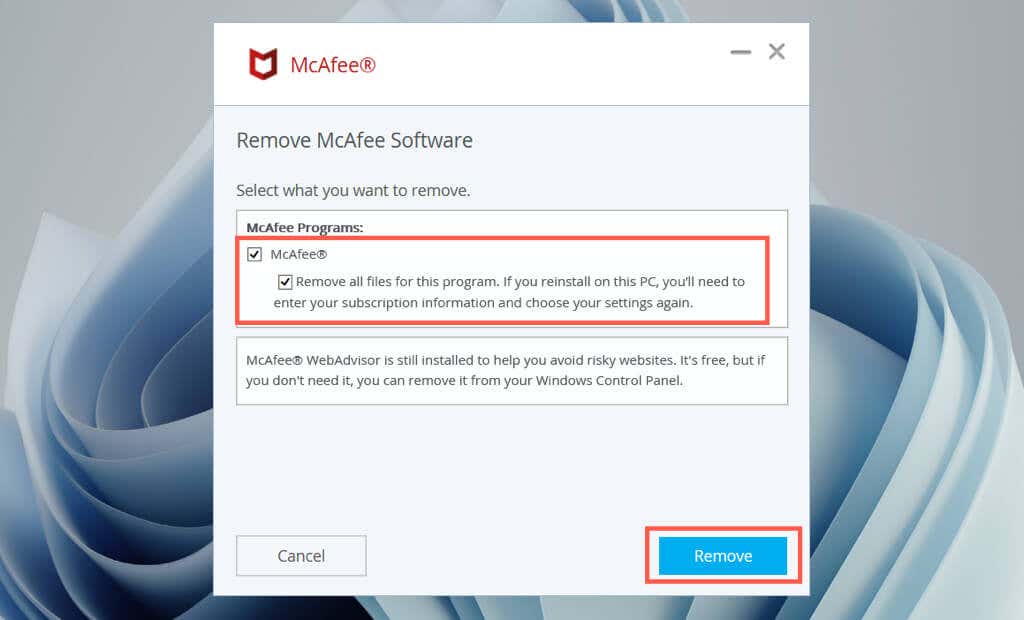 cách hoàn toàn gỡ cài đặt và xóa-mcafee-khỏi-windows-11-4-nén - Help Desk Geek Cách gỡ cài đặt và xóa hoàn toàn McAfee khỏi Windows 11 hình 4