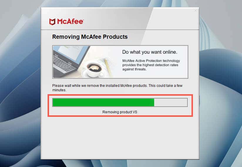cách hoàn toàn gỡ cài đặt và xóa-mcafee-khỏi-windows-11-12-nén - Help Desk Geek Cách gỡ cài đặt và xóa hoàn toàn McAfee khỏi Windows 11 hình 12