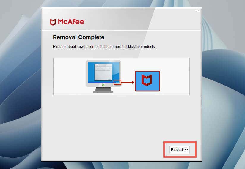cách hoàn toàn gỡ cài đặt và xóa-mcafee-khỏi-windows-11-13-nén - Help Desk Geek Cách gỡ cài đặt và xóa hoàn toàn McAfee khỏi Windows 11 hình 13