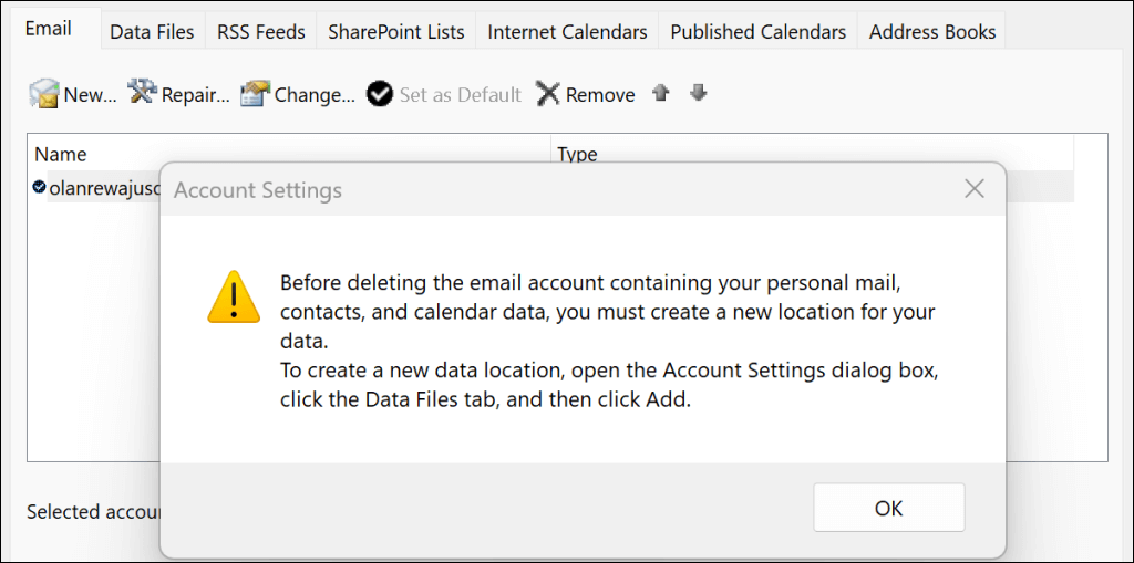 cách xóa hoặc xóa tài khoản email khỏi Outlook-6 được nén - Help Desk Geek Cách xóa hoặc xóa tài khoản email khỏi Outlook hình ảnh 6