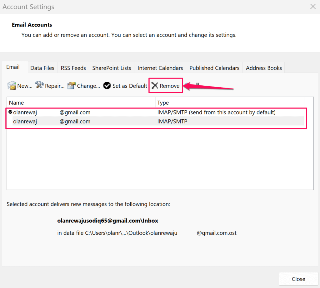 cách xóa hoặc xóa tài khoản email khỏi Outlook-4 được nén - Help Desk Geek Cách xóa hoặc xóa tài khoản email khỏi Outlook hình ảnh 4