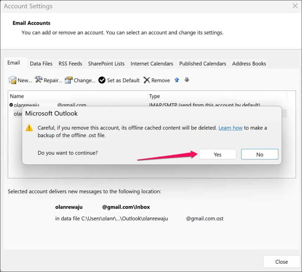 cách xóa hoặc xóa tài khoản email khỏi Outlook-5 được nén - Help Desk Geek Cách xóa hoặc xóa tài khoản email khỏi Outlook hình ảnh 5
