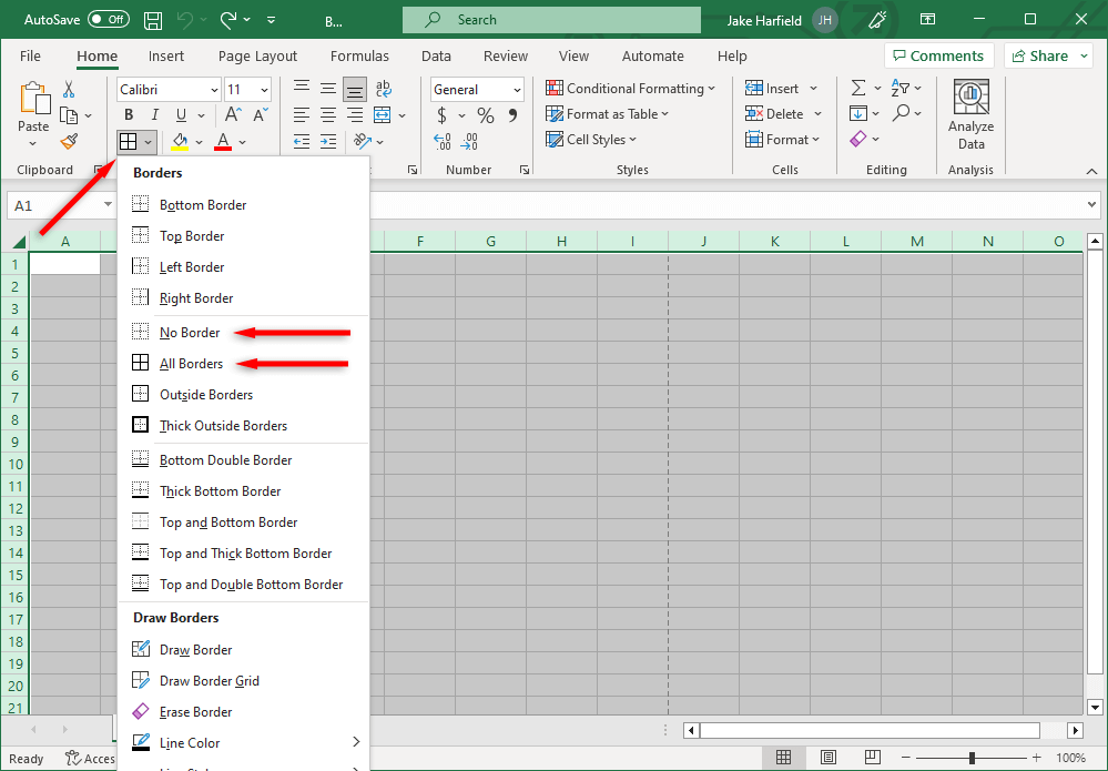 cách thoát khỏi dòng chấm-trong-microsoft-excel-7-nén - Help Desk Geek Cách loại bỏ các đường chấm trong Microsoft Excel hình 7