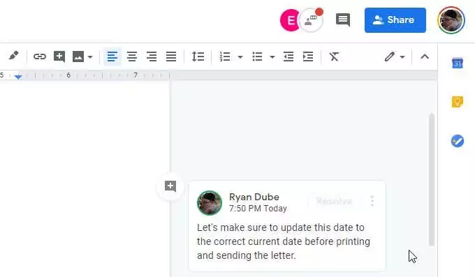 bình luận mới - Help Desk Geek Cách Trò chuyện trên Google Tài liệu giúp bạn cộng tác trên Tài liệu hình ảnh 5