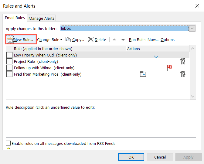 cách tạo-quy tắc-in-microsoft-outlook-2-nén - Bộ phận trợ giúp Geek Cách tạo quy tắc trong Microsoft Outlook hình 2