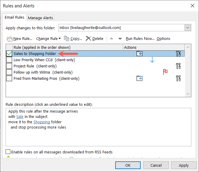 cách tạo-quy tắc-in-microsoft-outlook-9-nén - Bộ phận trợ giúp Geek Cách tạo quy tắc trong Microsoft Outlook hình 9