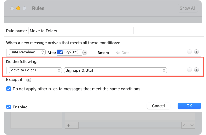cách tạo-quy tắc-in-microsoft-outlook-20-nén - Bộ phận trợ giúp Geek Cách tạo quy tắc trong Microsoft Outlook hình 20