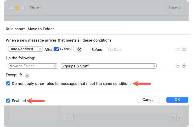 cách tạo-quy tắc-in-microsoft-outlook-22-nén - Bộ phận trợ giúp Geek Cách tạo quy tắc trong Microsoft Outlook hình 22