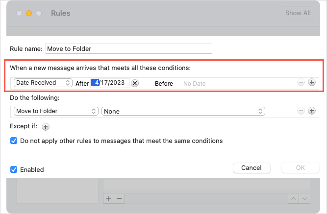cách tạo-quy tắc-in-microsoft-outlook-19-nén - Bộ phận trợ giúp Geek Cách tạo quy tắc trong Microsoft Outlook hình 19