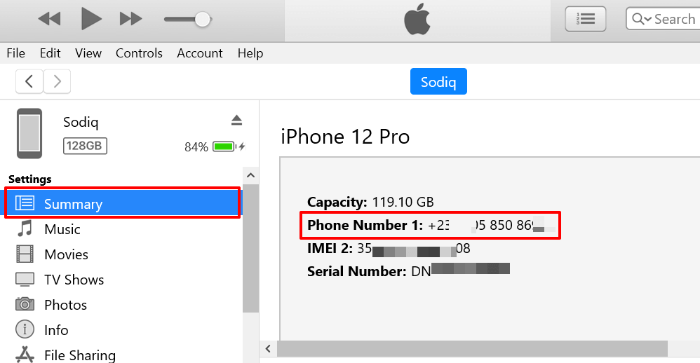 13-find-iphone-phone-number-itunes-pc - Thủ Thuật Kỹ Thuật Trực Tuyến ảnh chụp màn hình tìm số điện thoại di động trong iTunes
