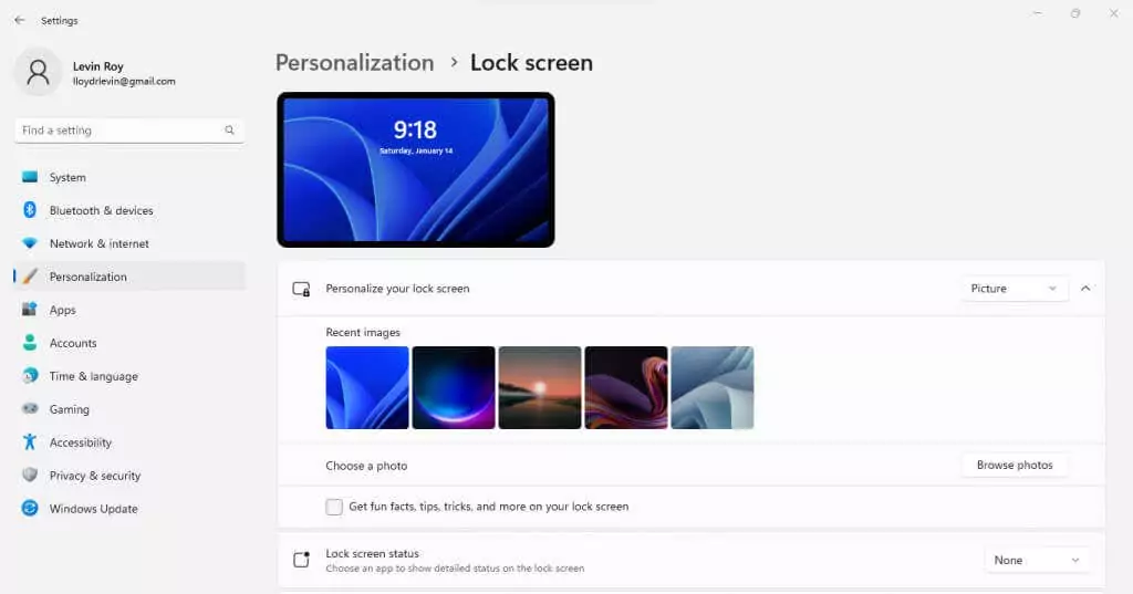 cách bật trình bảo vệ màn hình trong windows-11-4 được nén - Help Desk Geek Tùy chọn Lock Screen để cá nhân hóa Windows 11