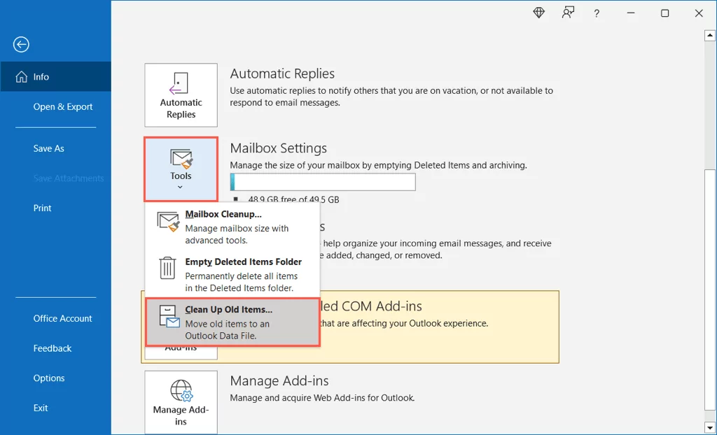 cách lưu trữ-email-in-microsoft-outlook-2-nén - Bộ phận trợ giúp Geek Cách lưu trữ email trong Microsoft Outlook hình 3