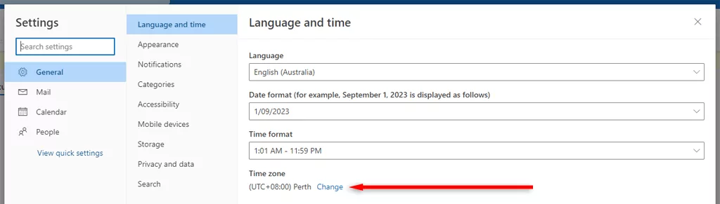 hdg-how-to-change-time-zone-and-ngôn ngữ-in-outlook-6-nén - Help Desk Geek Cách thay đổi múi giờ và ngôn ngữ trong Outlook hình 6