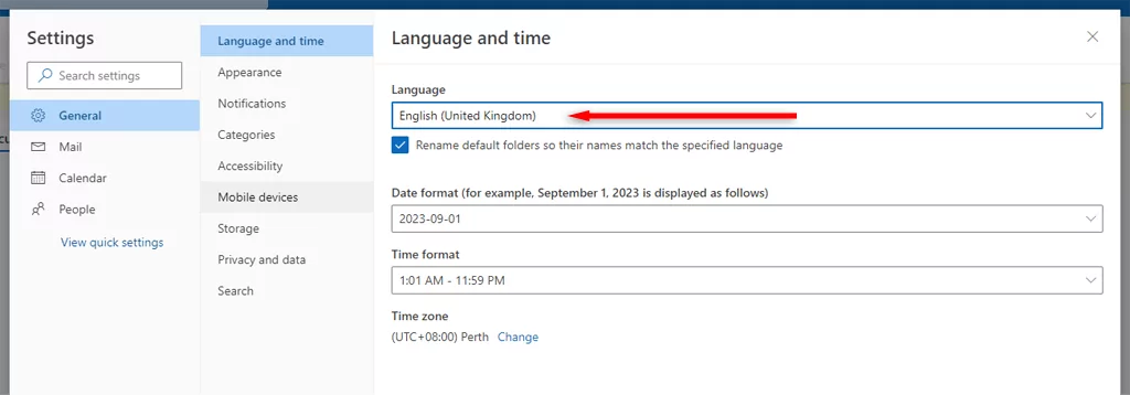hdg-how-to-change-time-zone-and-ngôn ngữ-in-outlook-14-nén - Help Desk Geek Cách thay đổi múi giờ và ngôn ngữ trong Outlook ảnh 14