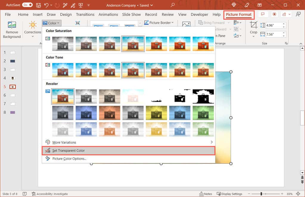 cách tạo hình ảnh hoặc nền trong suốt trong powerpoint-7-nén - Help Desk Geek Cách làm trong suốt ảnh hoặc nền trong ảnh PowerPoint 7