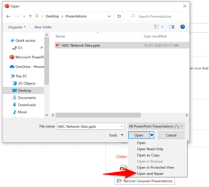 cách sửa lỗi xảy ra trong khi powerpoint đang lưu-tệp-lỗi-5 được nén - Help Desk Geek Cách khắc phục lỗi “Đã xảy ra lỗi khi PowerPoint đang lưu tệp” Hình ảnh lỗi 5