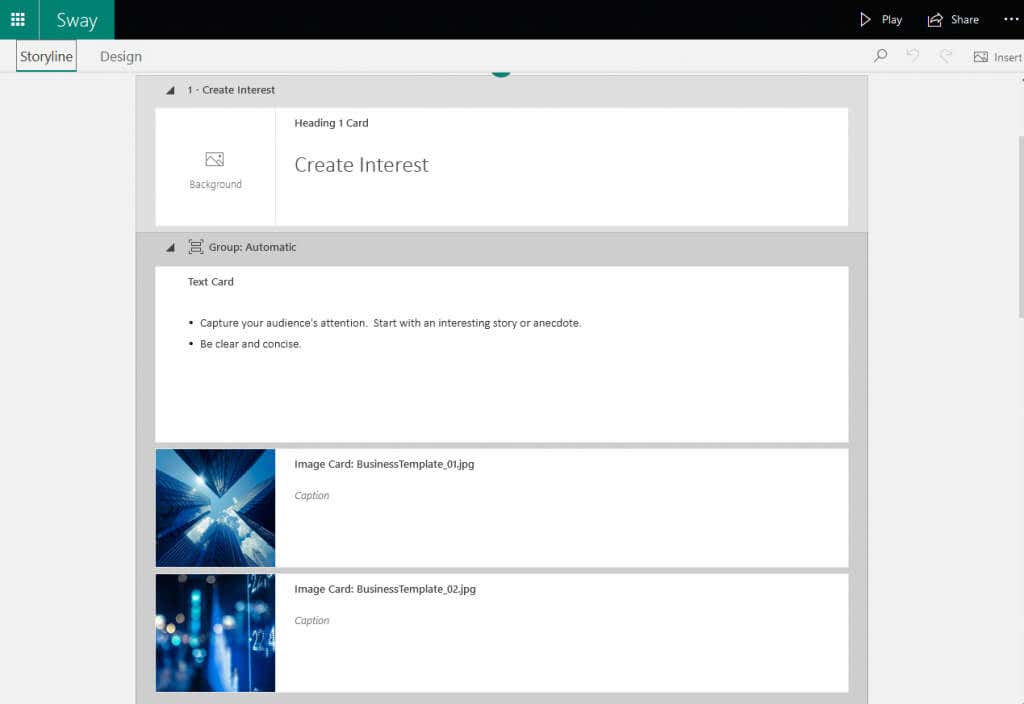 Thẻ Sway - Bộ phận trợ giúp Geek Microsoft Sway so với PowerPoint: Điểm giống và khác nhau là gì? hình ảnh 3