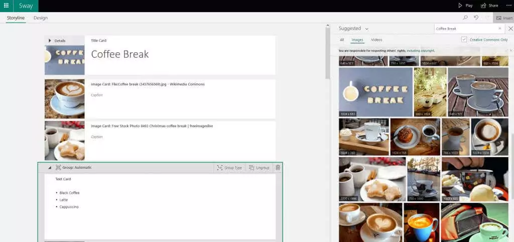 Tùy chọn tạo Sway - Bộ phận trợ giúp Geek Microsoft Sway so với PowerPoint: Điểm giống và khác nhau là gì? hình ảnh 7