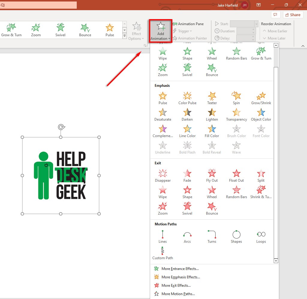 hdg-how-to-use-motion-path-animations-in-microsoft-powerpoint-3-nén - Bộ phận trợ giúp Geek Cách sử dụng Ảnh động đường dẫn chuyển động trong Microsoft PowerPoint hình 3