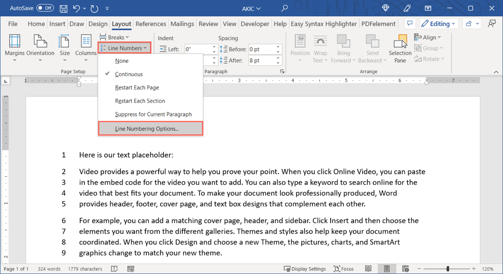 cách thêm số dòng trong Microsoft Word-3-nén-2 - Help Desk Geek Cách thêm số dòng trong Microsoft Word ảnh 3