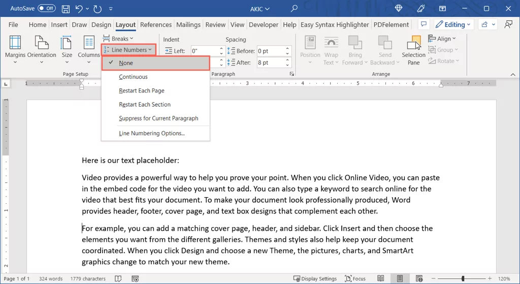 cách thêm số dòng trong Microsoft Word-7-nén-2 - Help Desk Geek Cách thêm số dòng trong Microsoft Word ảnh 7