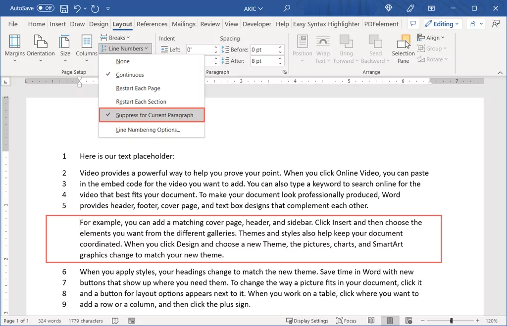cách thêm số dòng trong Microsoft Word-8-nén-2 - Help Desk Geek Cách thêm số dòng trong Microsoft Word ảnh 8