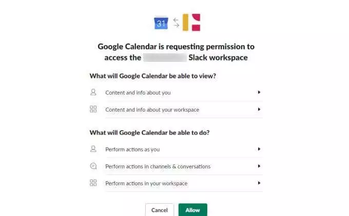 4-cho phép-slack-quyền - Mẹo công nghệ trực tuyến Kích hoạt hình ảnh tích hợp lịch Slack 4