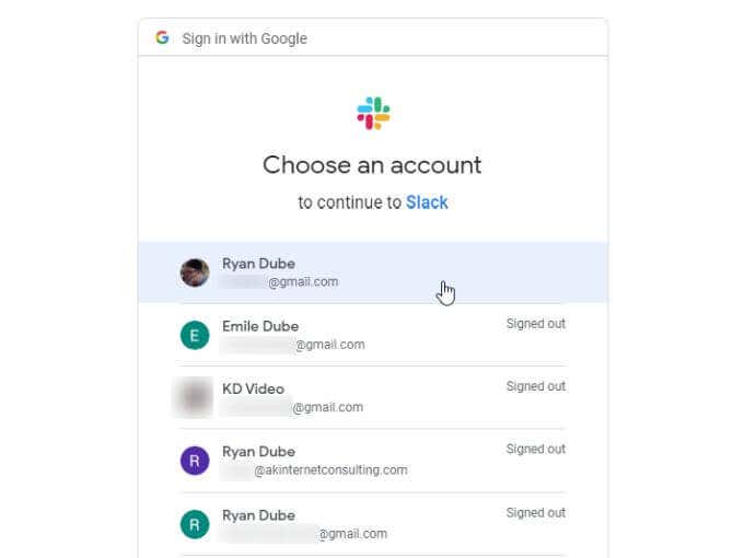5-chọn-google-account - Mẹo kỹ thuật trực tuyến Kích hoạt hình ảnh tích hợp lịch Slack 5
