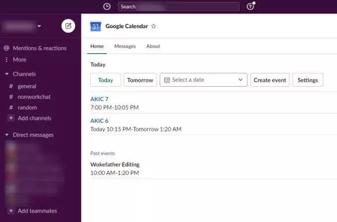 9-slack-todays-event - Mẹo công nghệ trực tuyến Sử dụng hình ảnh Ứng dụng Lịch Google của Slack