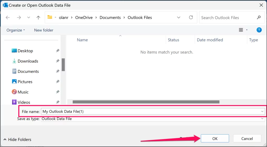 repair-pst-file-outlook - Bộ phận trợ giúp Geek Tạo tệp dữ liệu Outlook mới