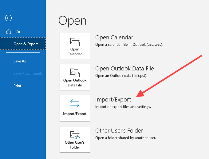 08-Outlook-Import - Bộ phận trợ giúp Geek "Xuất nhập khẩu" được đánh dấu trong menu Tệp của Outlook