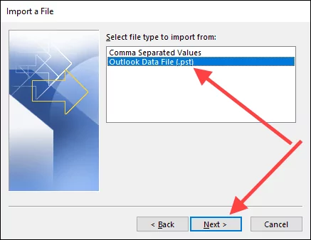 10-Nhập-một-Tệp - Help Desk Geek Cửa sổ nhập tệp của Outlook