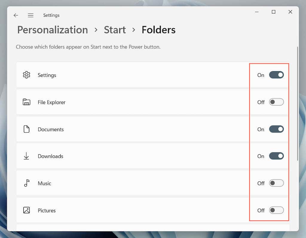 03-Mục truy cập nhanh - Help Desk Geek Cách tùy chỉnh Start Menu Windows 11 ảnh 4