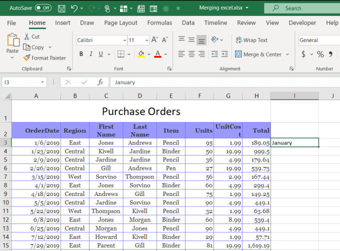 cell-label-on-right - Bộ phận trợ giúp Geek Cách Gộp Ô, Cột, Hàng Trong Excel Hình 5