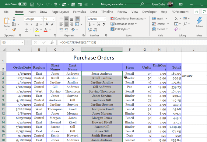 nối-cột-điền - Help Desk Geek Cách Gộp Ô, Cột, Hàng Trong Excel Hình 18